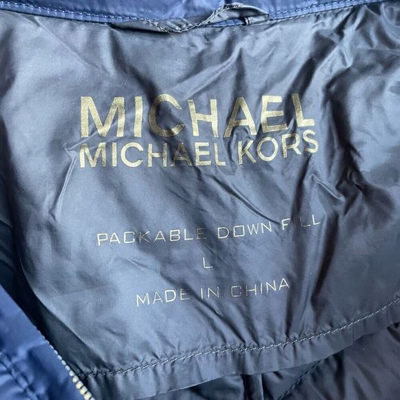 Michael Kors Coat Jacket Packable Blue Puffer Size Large Winter - Picture 6 of 7